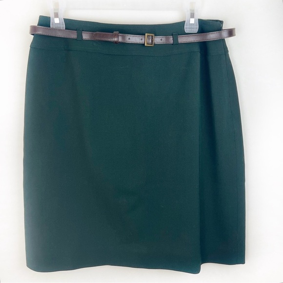 Jones New York 100% Wool Straight Skirt Forest Green 10 Preppy Office Career - Picture 9 of 9